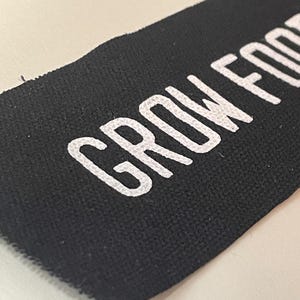 Grow Food Not Lawns, canvas patches, patch punk, fabric patches for hats, punk fabric patch, sew on patch, punk jacket image 3
