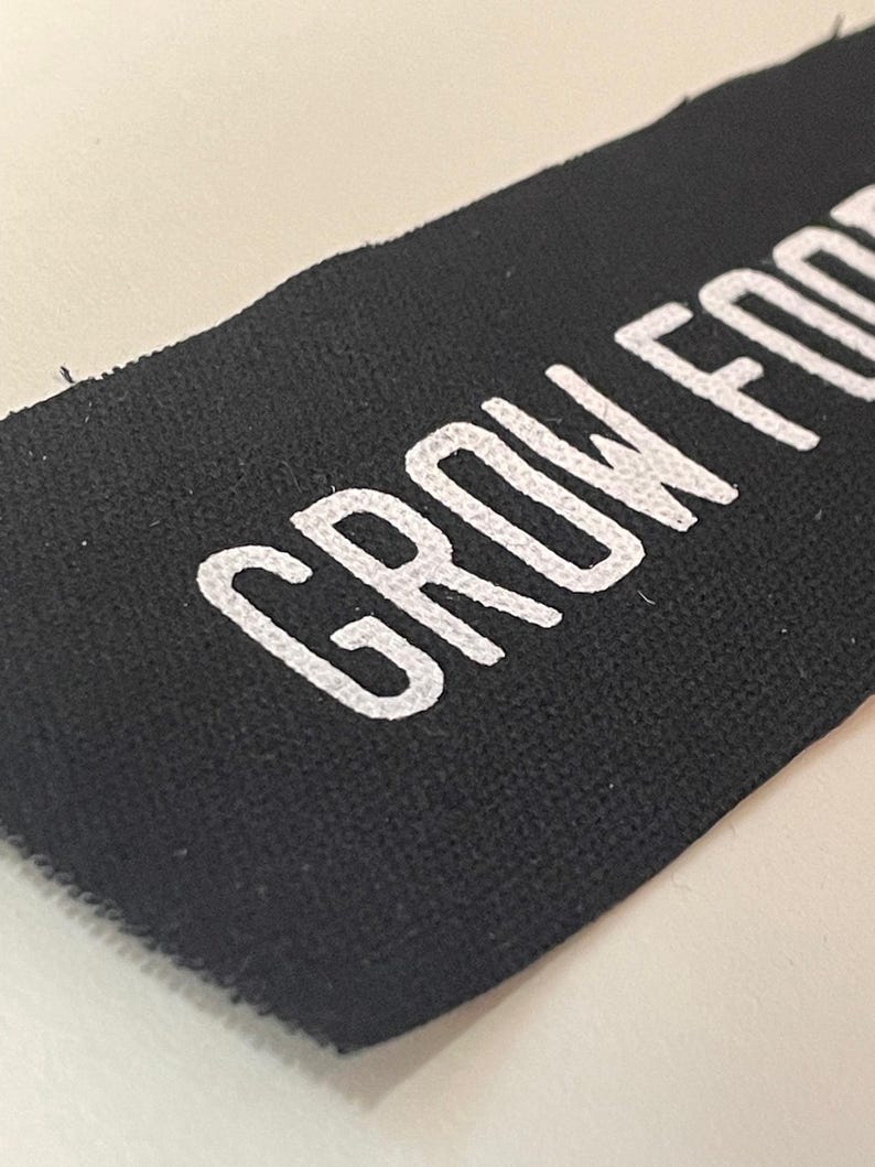 Grow Food Not Lawns, canvas patches, patch punk, fabric patches for hats, punk fabric patch, sew on patch, punk jacket image 3