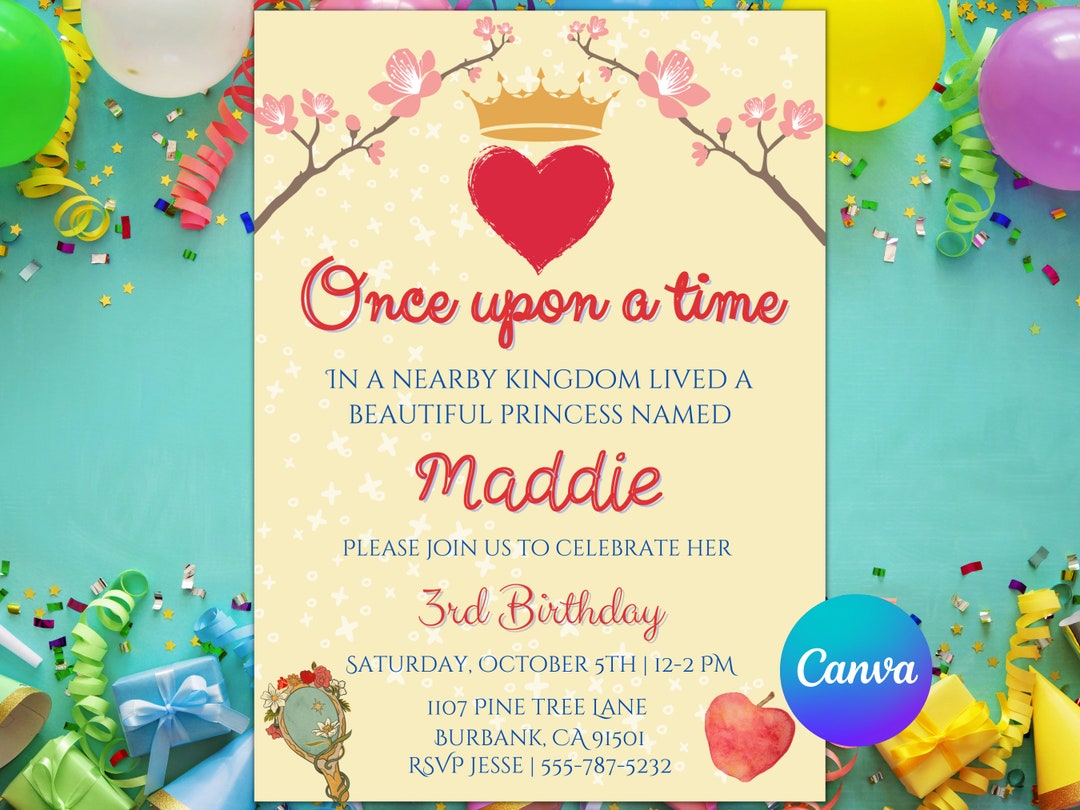 Princess Birthday Invitation Princess Snow White Birthday Etsy princess-birthday-invitation-princess-snow-white-birthday-etsy