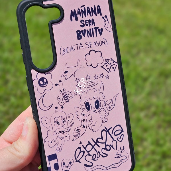 Karol G phone cases for Samsung/IPhone // Pink  // Cute // Black // Bichota Season // Angel // Dice // Flower // Moon // Fairy // KAWAII