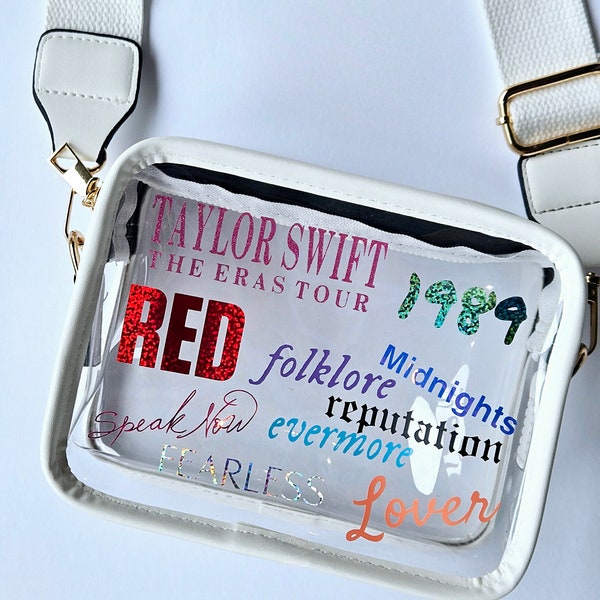 Swiftie/ TS Clear Bag, Personalized Clear Bag, Stadium Approved Clear Bag,  Concert Bag, Crossbody Clear Bag, The Eras Tour