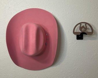 Cowboy Hat Rack: wall mount western horse, Horseshoe hat hook, Longhorn