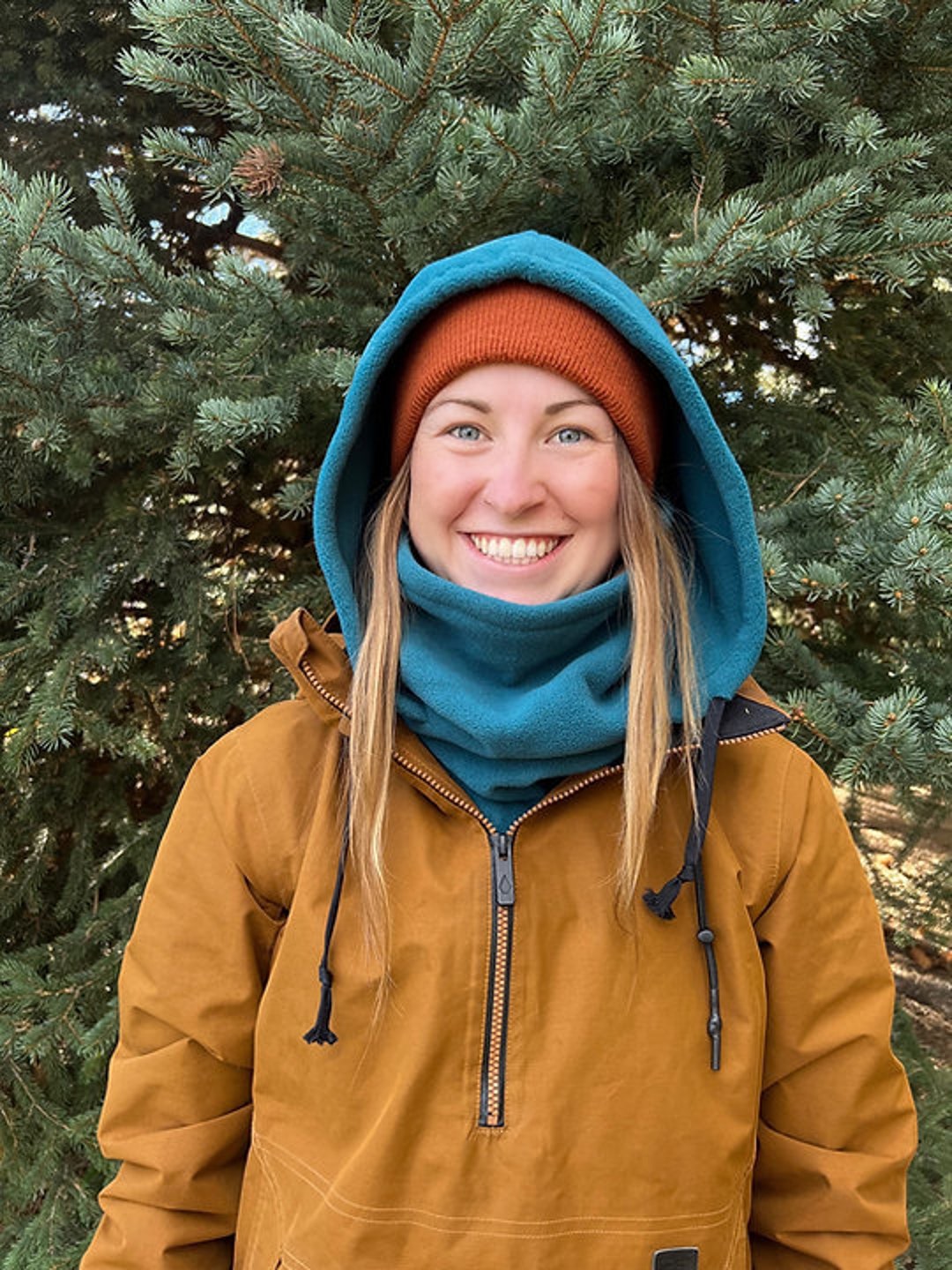 Teal Hood Over Helmet Ski Snowboard Hood Etsy