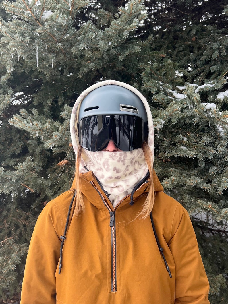 Sandy Cheetah Hood Over Helmet Ski Snowboard Hood Etsy