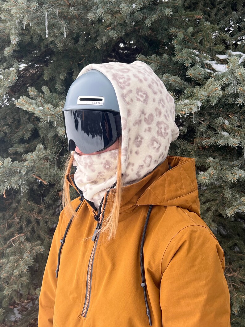 Sandy Cheetah Hood Over Helmet Ski Snowboard Hood Etsy