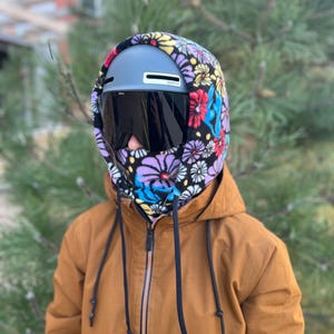 Groovy Flowers Hood - Over Helmet Ski Snowboard Hood