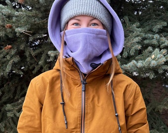 Lavender Hood - Over Helmet Ski Snowboard Hood