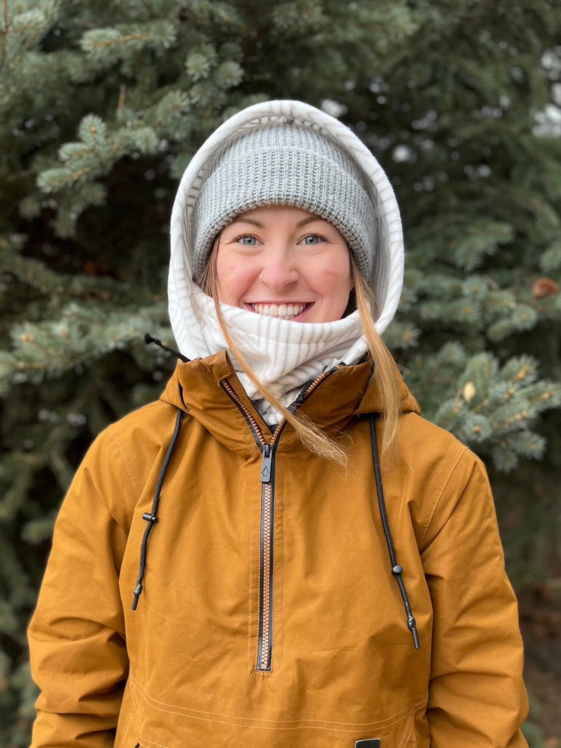 White Triangle Hood Over Helmet Ski Snowboard Hood Etsy