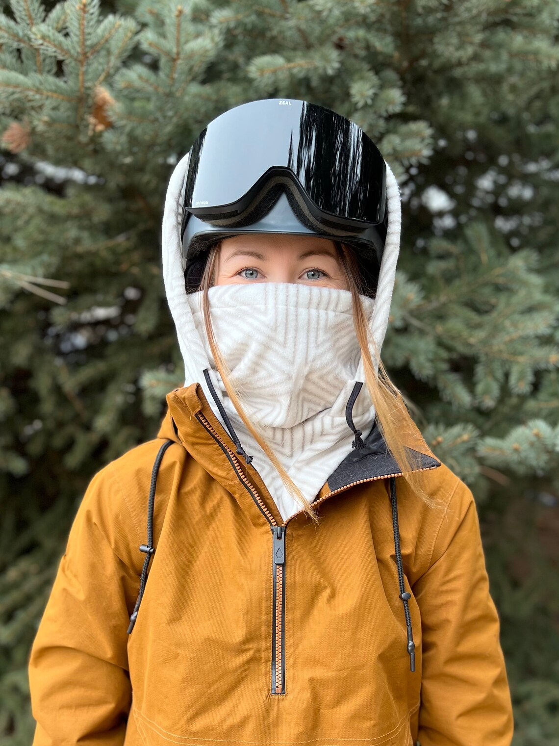 White Triangle Hood Over Helmet Ski Snowboard Hood Etsy