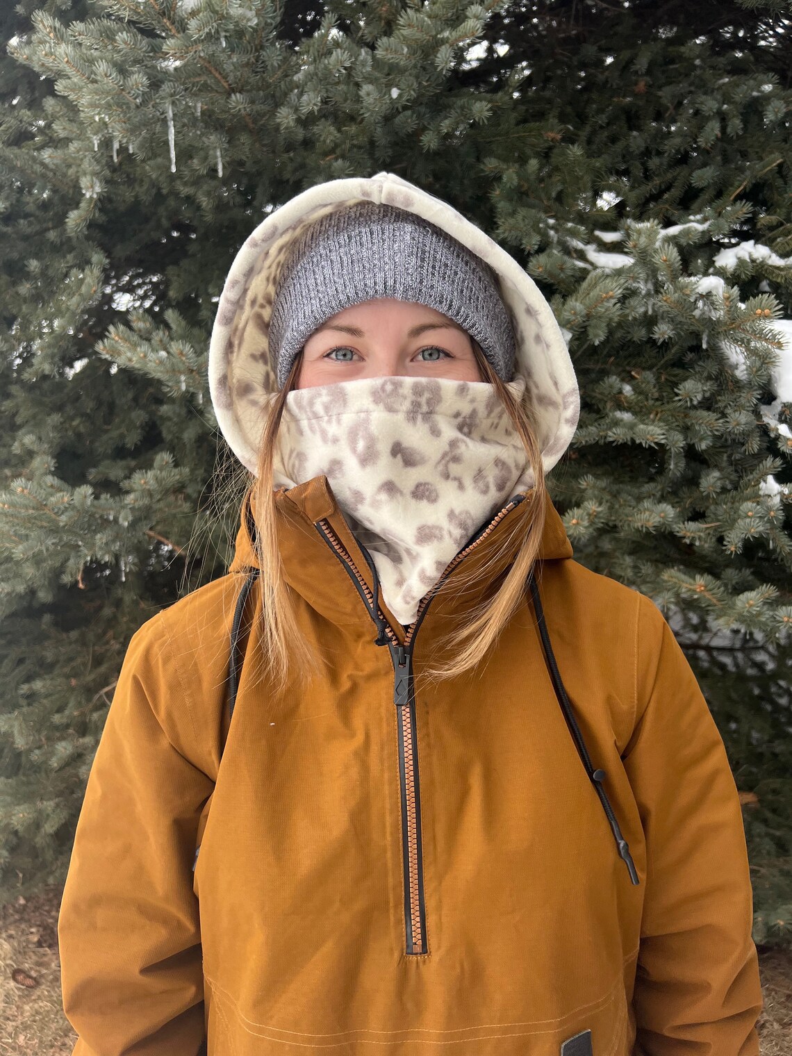 Sandy Cheetah Hood Over Helmet Ski Snowboard Hood Etsy