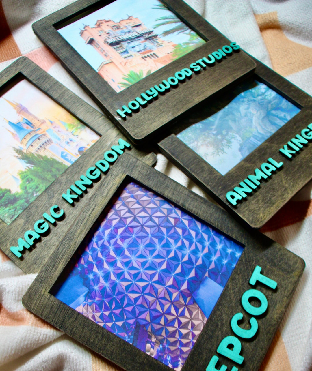 WDW Parks Picture Frame, Set of 4 Frames, Custom Disney Frame, Polaroid ...