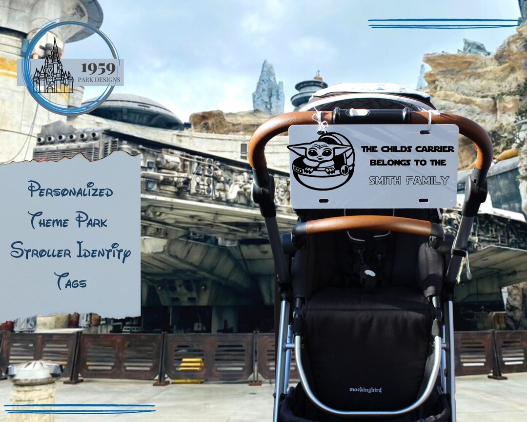 Star Wars Baby Yoda Carrier Personalized Stroller Spotter Tag Etsy