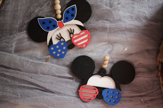 Summer Mouse Rearview Mirror Car Charms Disney Car Accessories Minnie Mickey Car Charm Seasonal Ornaments Car Charms Bag Tag Bogg Bag Etsy