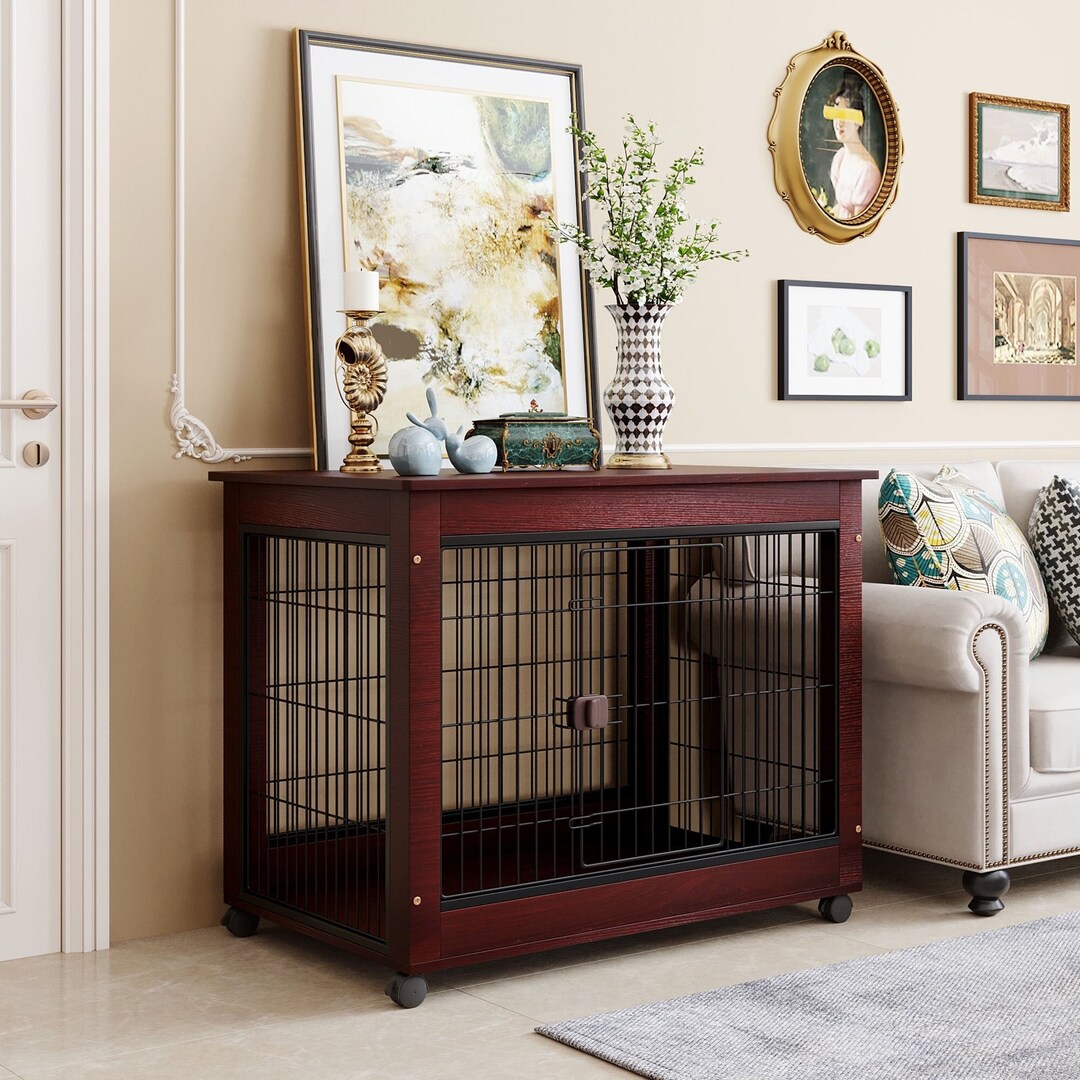 Large Dog Crate on Wheels Heavy Duty Indoor/outdoor Kennel Etsy