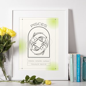Pisces Wall Art | Pisces Print | Zodiac Printable Wall Art | Digital Download | Zodiac Prints For Wall | Pisces Gifts | Zodiac Gifts