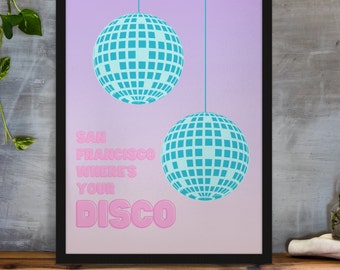 Dom Dolla Disco Print / Trendy Wall Art / Disco Wall Art / Descarga digital / Retro Wall Art / Impresión descargable