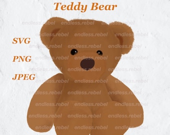 Teddy Bear SVG | Teddy Bear PNG | Teddy Bear Clipart | Cute Teddy Bear | Bear svg | Instant Download | SVG Files | Art Teddy Bear
