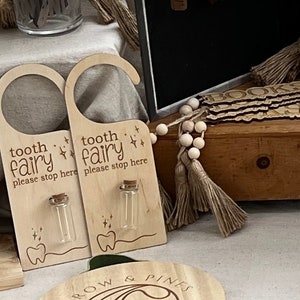 Accroche-porte fée des dents SVG Glowforge découpé au Laser fée des dents signe SVG fée des dents porte décor svg