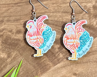 Chicken Earrings SVG: Farm Animal Designs (Digital Download)