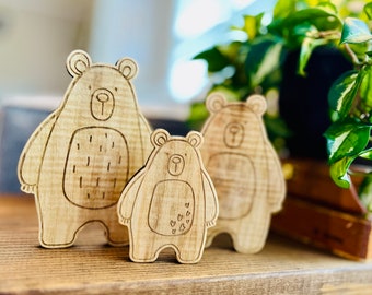Lasergesneden bestand Bear Family: Forest Nursery SVG (digitale download)