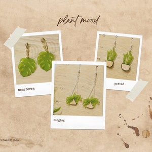 Plant Earring SVG lasergesneden bestand blad oorbellen svg botanische oorbellen svg plantenliefhebbers oorbellen svg hangende plant oorbel svg