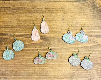 Pumpkin Earrings SVG: Cottagecore Halloween Fall Earrings (Laser Cut Files)