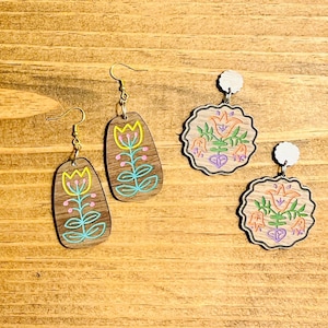 Pendientes de tulipán SVG Pendientes holandeses SVG