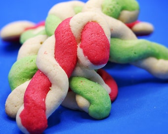Biscuits à la menthe et à la canne de bonbon, gâteries au beurre des Fêtes (12/boîte)