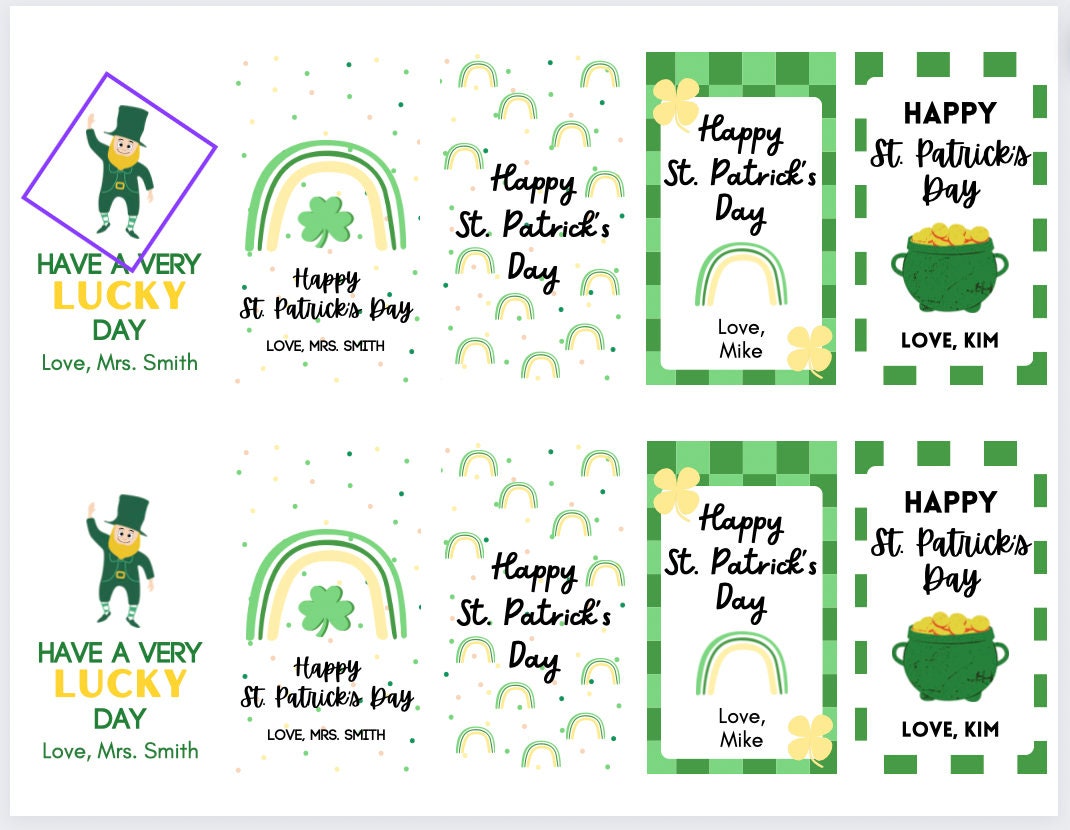 St Patrick's Day Tags Bundle, Boy Girl Teacher Classroom Gift Label, St ...