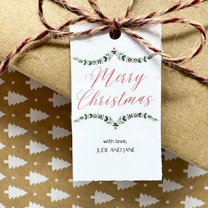Editable Christmas Tag Elegant in Canva Printable Christmas Tag in Canva