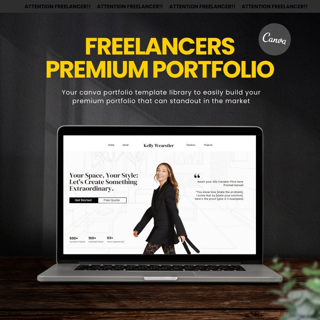 Freelancer Premium Portfolio Template Canva Portfolio Template Engaging