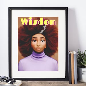 Black Woman Art, Wisdom, Black Art, African American Woman, Printable Portrait