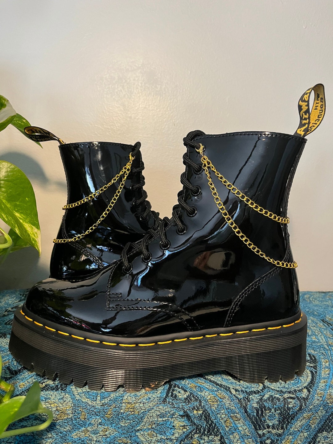Double Wrap Boot Chains Doc Martens Gold Heavy Gauge Etsy