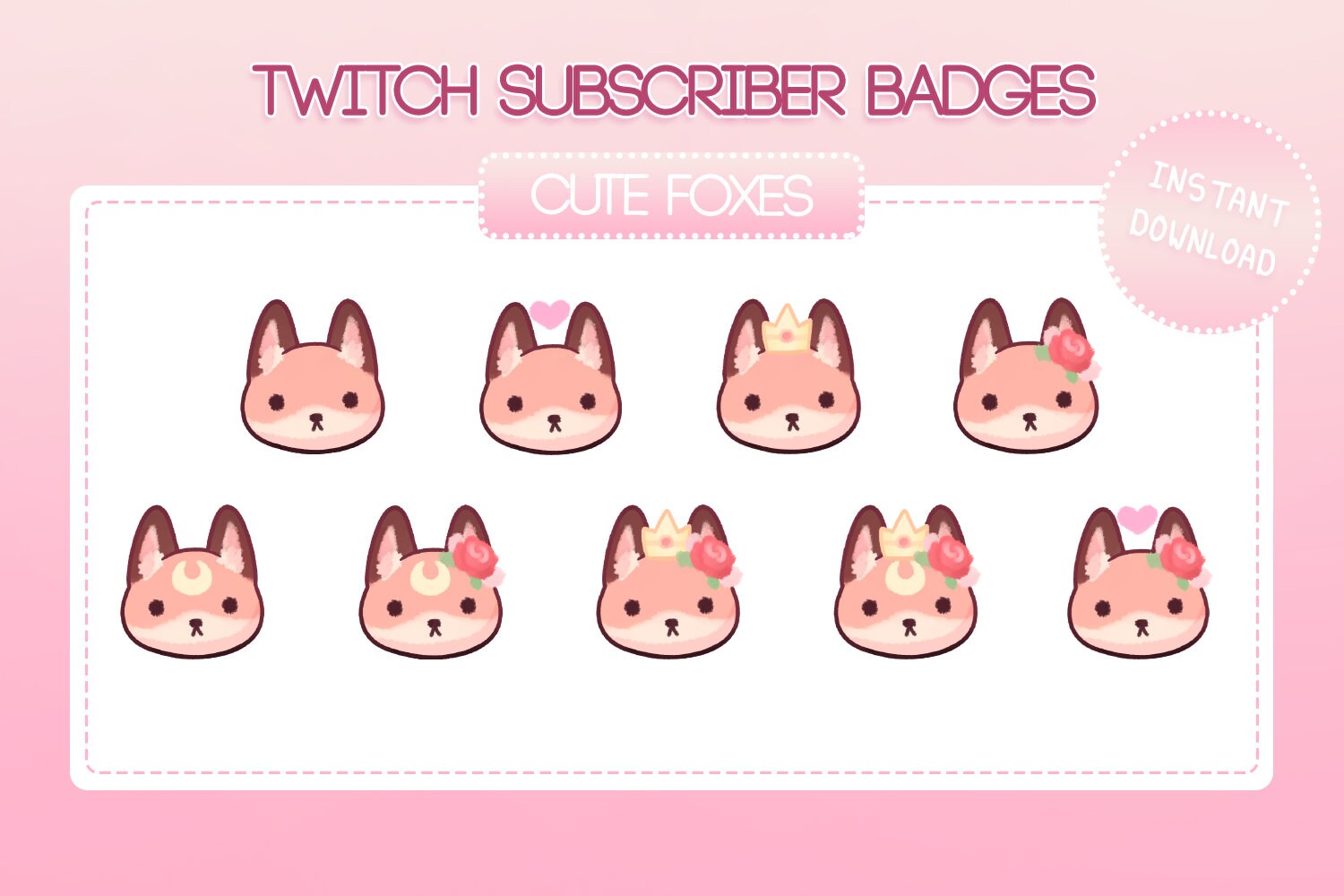 Premade Sub Badges | Cute Foxes| Live Streaming, Stream, Twitch ...