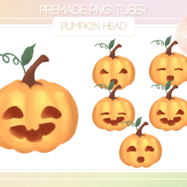 Premade PNG Tuber | Pumpkin Head | PNG-tuber, Vtuber, Livestreaming, Stream, Twitch, Youtube, OBS