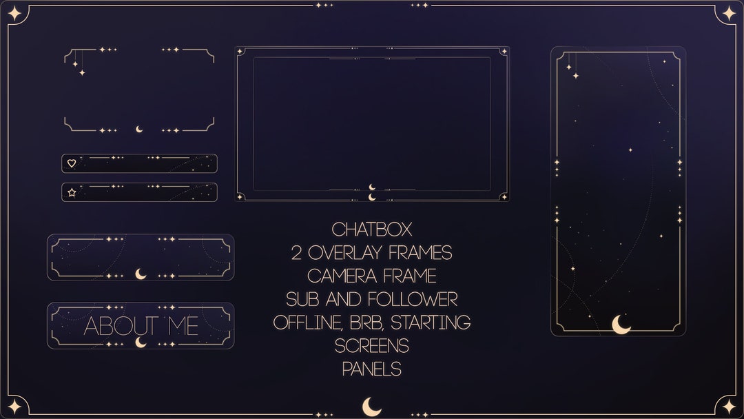 Celestial | Twitch Screen Overlay, & Panel Set | Panels, Screens ...