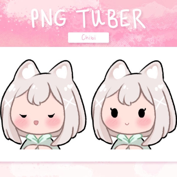 Premade PNG Tuber | Chibi Cat Ears| png tuber, vtuber, live streaming, stream, twitch, youtube, obs | ready to use