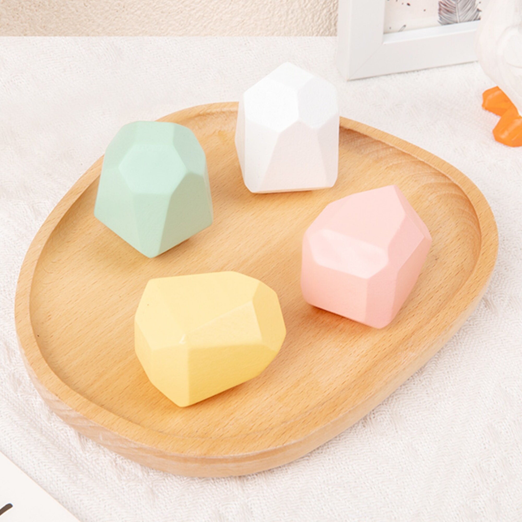 Wood Lacing Toy Balancing Toy, Montessori Stacking Rocks Toy, Balancing ...