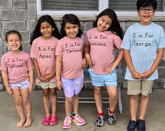 Personalized Alphabet Kids T-Shirt: Custom Name School Shirt