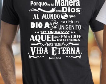 Juan 3:16 Christian T-Shirt - Spanish Religious Gift