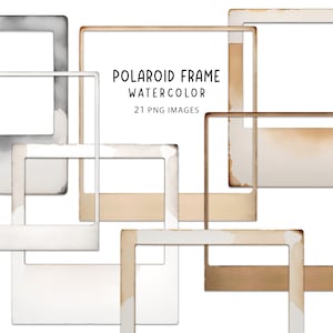 Polaroid frames clipart-21PNG, aquarel fotolijstjes clipart, polaroid frames voor collage, frames voor afdrukken, png-frames, digitale download