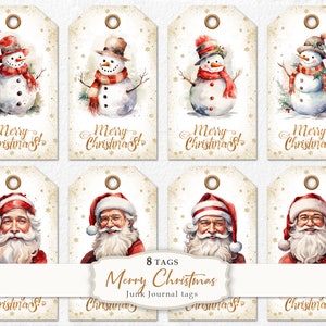 Etiquetas para lembrancinhas de Natal, etiquetas para presentes de feriados, Feliz Natal, etiquetas para impressão de feriados, etiquetas de feriados, etiquetas de boneco de neve, etiquetas de Papai Noel