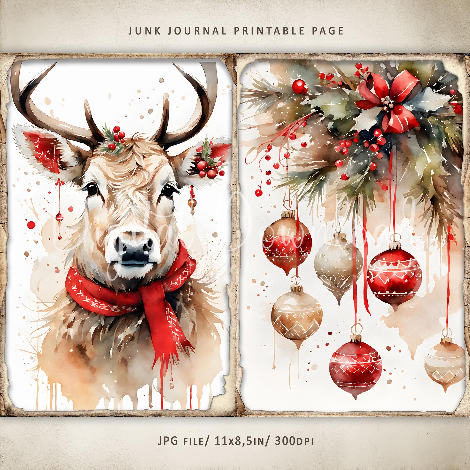 Rustic Christmas #1 Junk Journal Kit: Cozy Winter Printable Pages ...