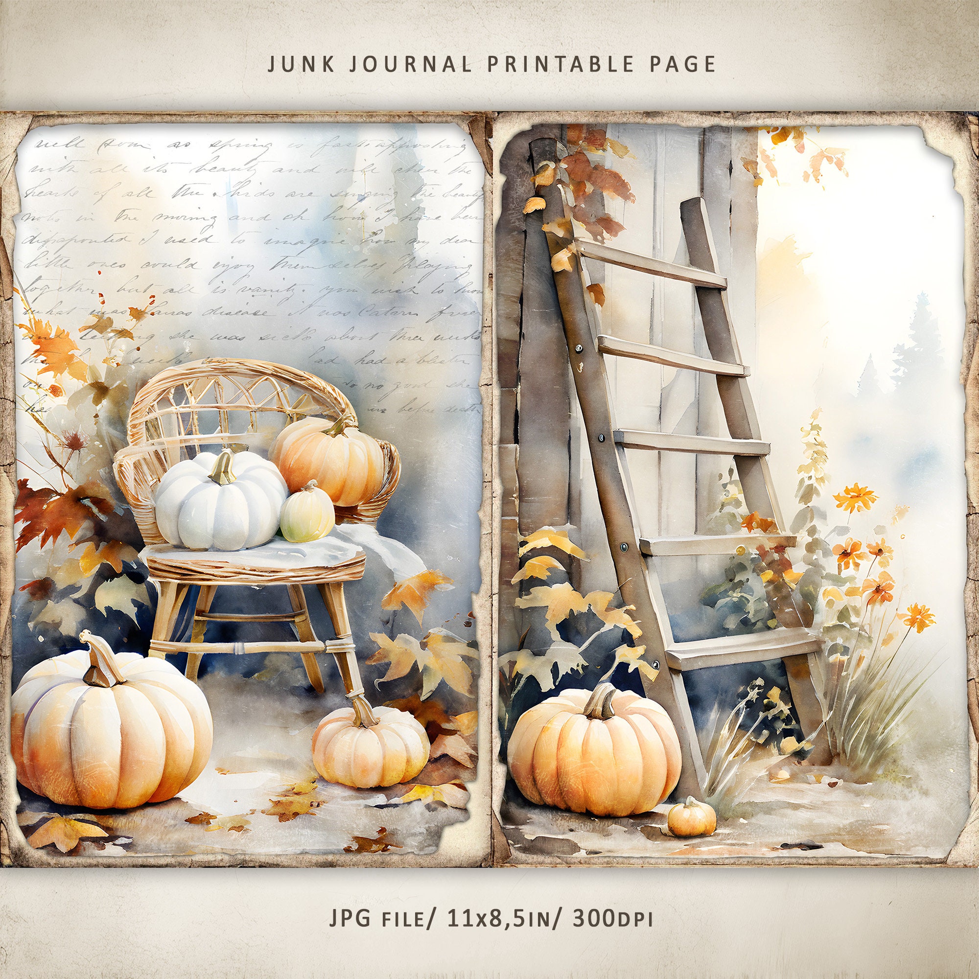 Cozy Autumn-1 Junk Journal Kit, Autumn Printable Pages, Fall Junk ...