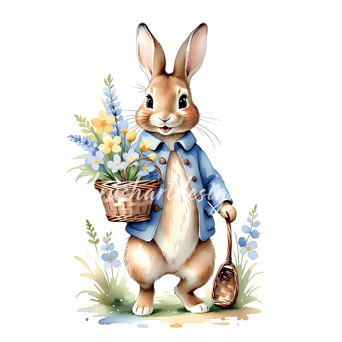 10 Peter Rabbit Clipart, Beatrix Potter Style, Spring Flowers (JPG) - Etsy
