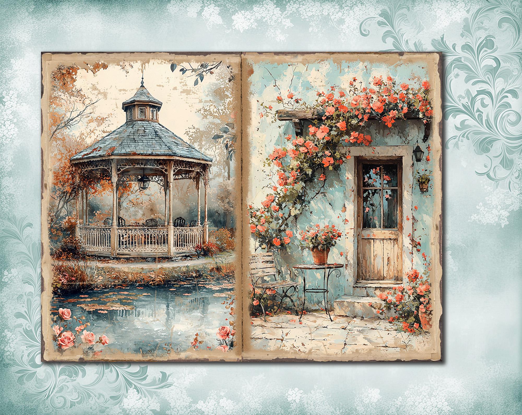 Cozy Cottage #4 Junk Journal Pages: Shabby Chic Ephemera, Digital ...