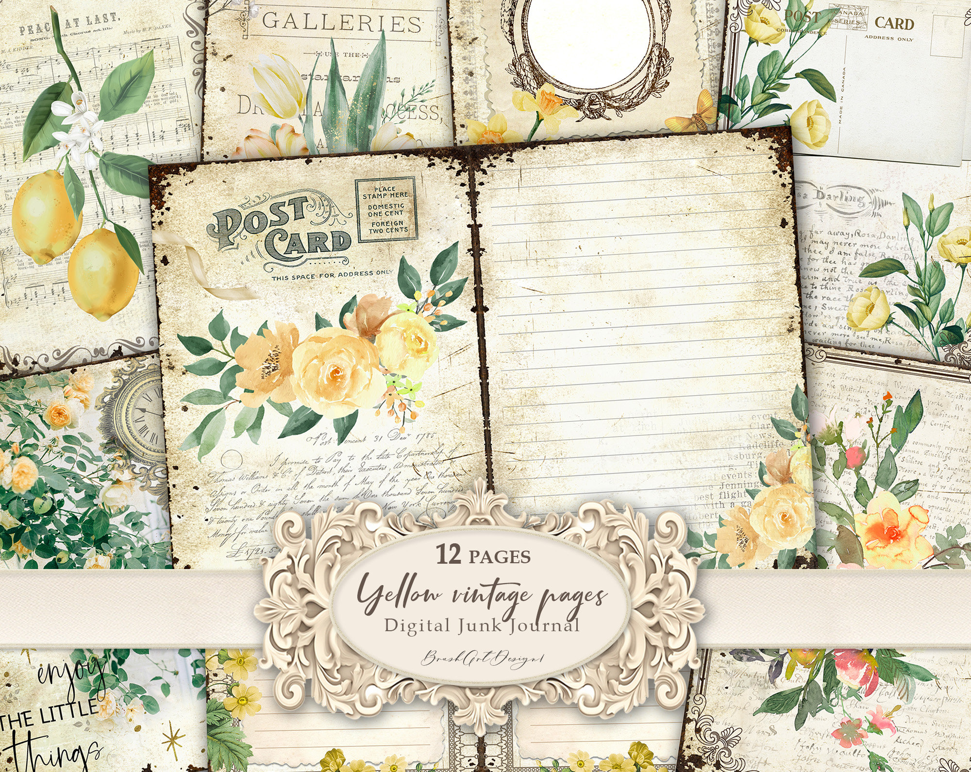 Scrap File With Ruled Pages A4 Lined Journal Pages, Vintage Scrap Journal Paper, Frayed Printable ...