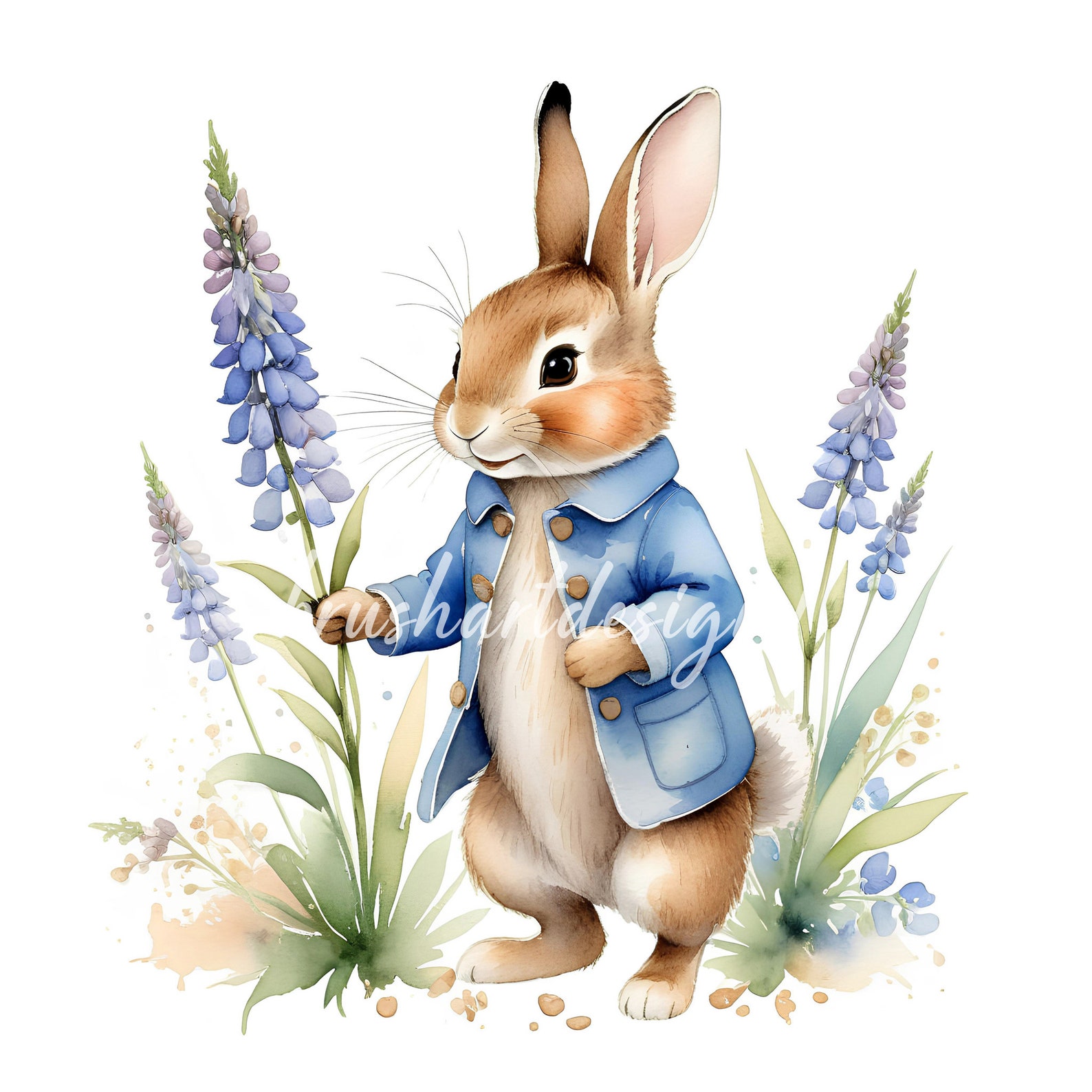 10 Peter Rabbit Clipart, Beatrix Potter Style, Spring Flowers (JPG) - Etsy