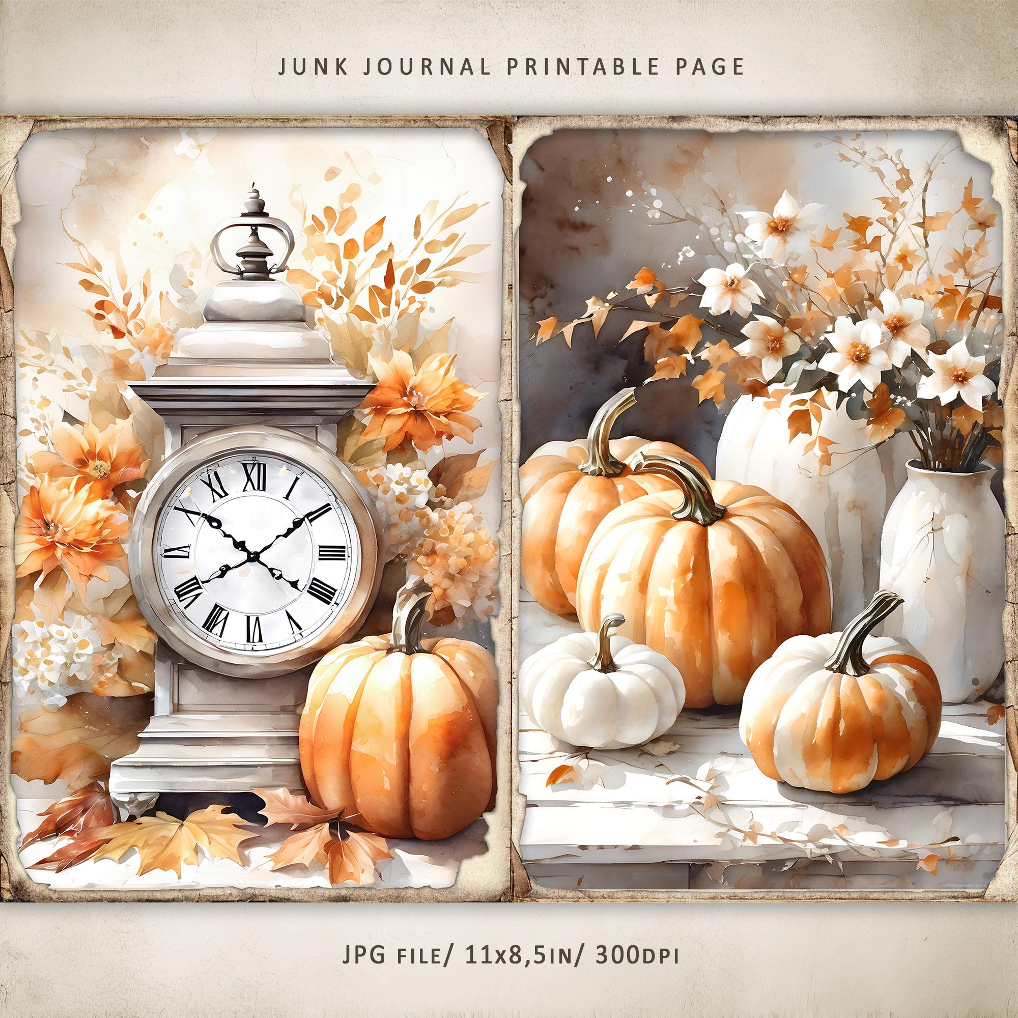 Rustic Autumn-3 Junk Journal Kit, Vintage Autumn Printable Pages ...
