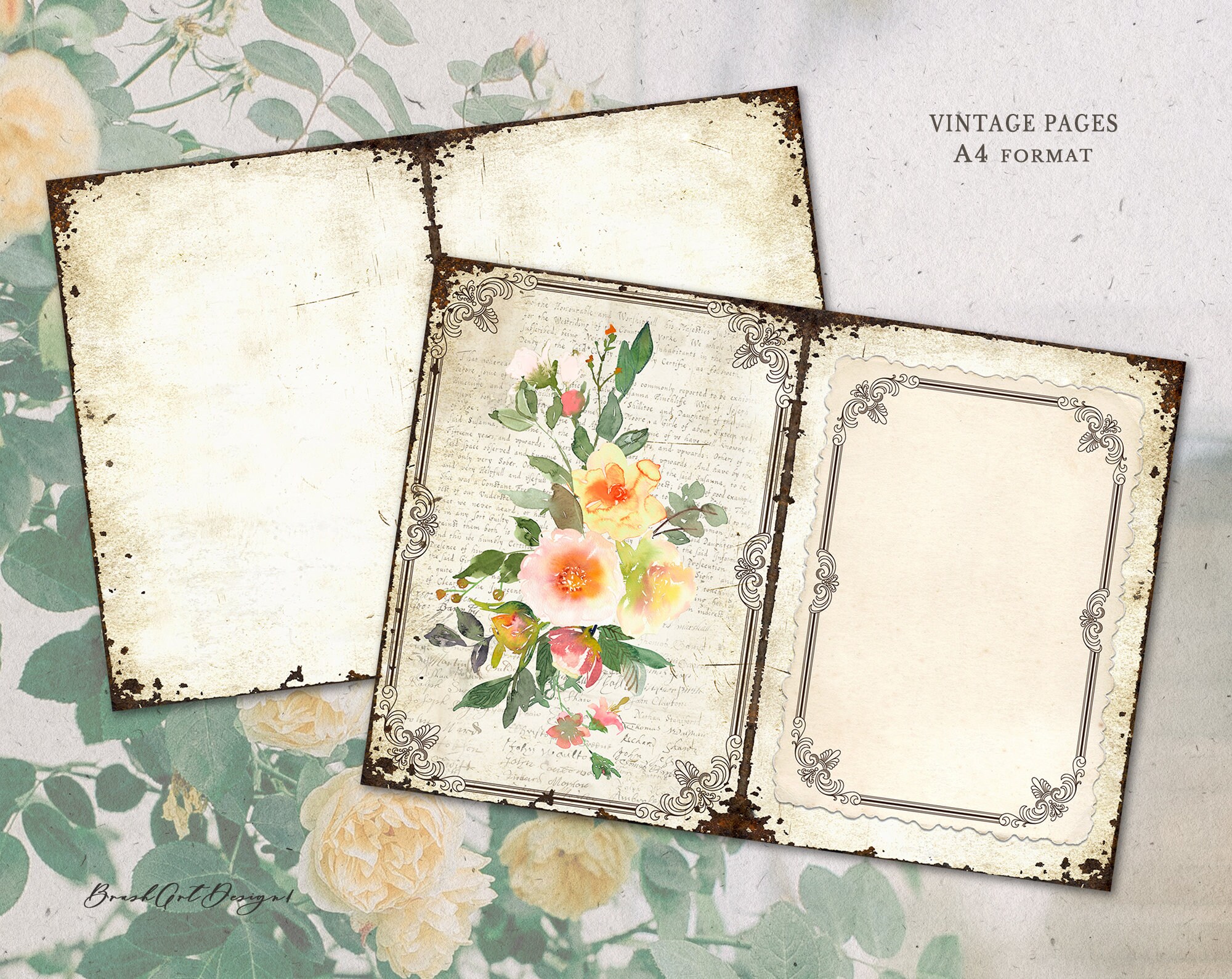 Scrap File With Ruled Pages A4 Lined Journal Pages, Vintage Scrap Journal Paper, Frayed Printable ...